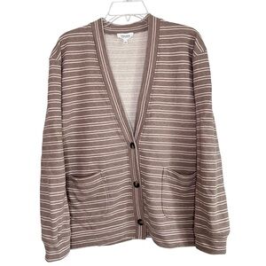 Haven Well Within French Terry Cardigan Taupe Brown/Pink L